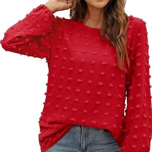 Women's Red Textured Top